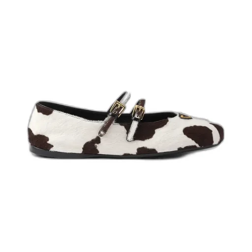 Printed Leather Ballerinas