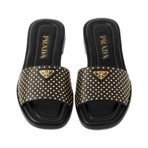 Nappa Leather Slides With Studs