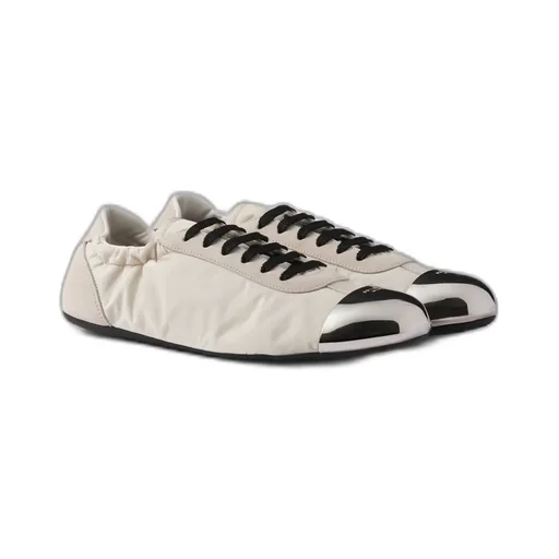 Collapse Re-Nylon And Suede Sneakers With Metal Toecap