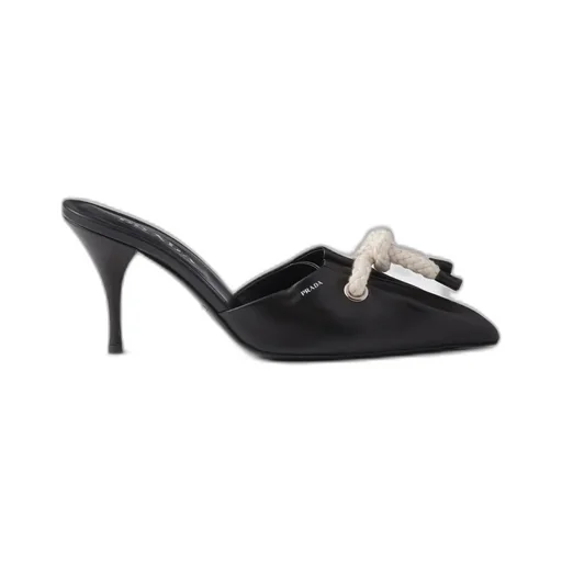 Nappa Leather Mules With Cord Detail