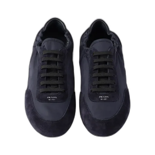 Collapse Re-Nylon And Suede Sneakers