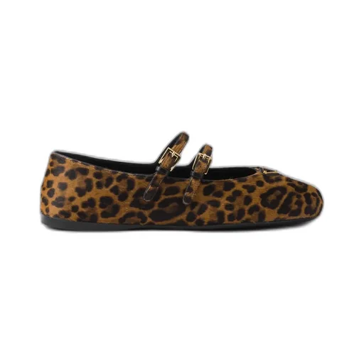 Printed Leather Ballerinas