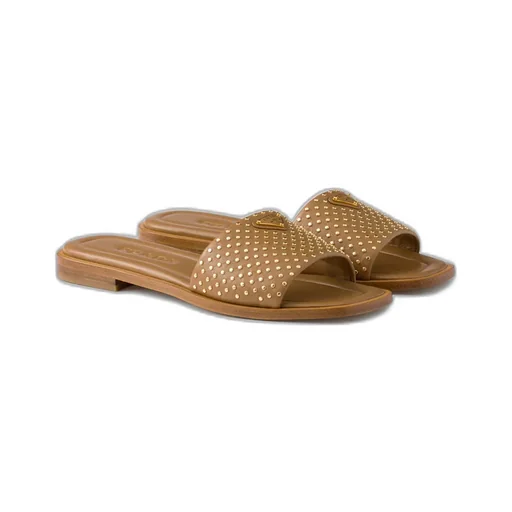 Nappa Leather Slides With Studs