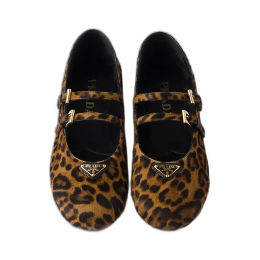 Printed Leather Ballerinas
