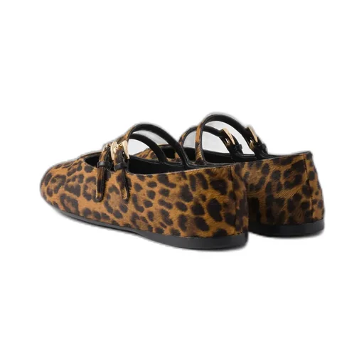 Printed Leather Ballerinas