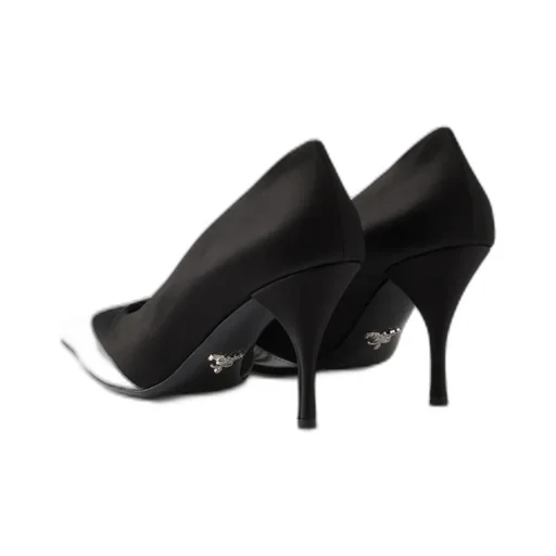Satin And Metallic Leather Pumps