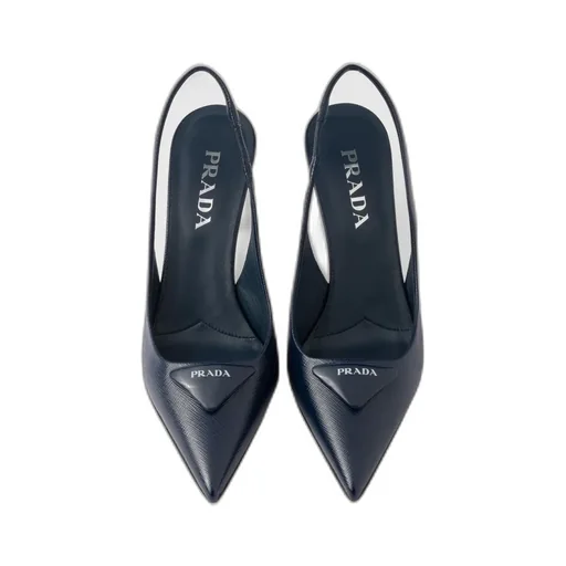 Saffiano Patent Leather Slingback Pumps