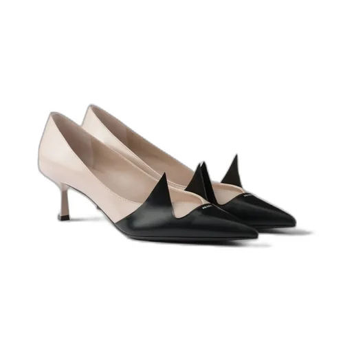 Two-Tone Brushed Leather Pumps