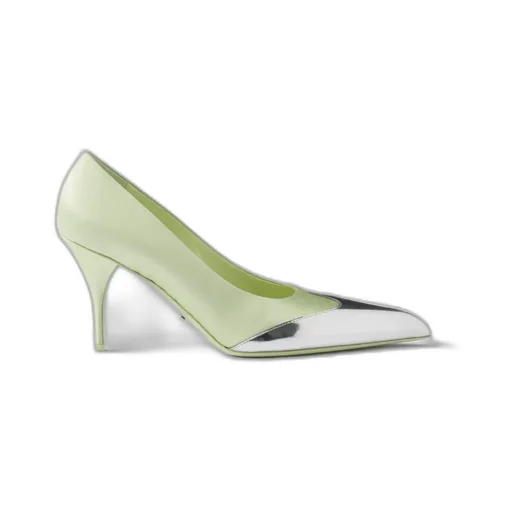 Satin And Metallic Leather Pumps
