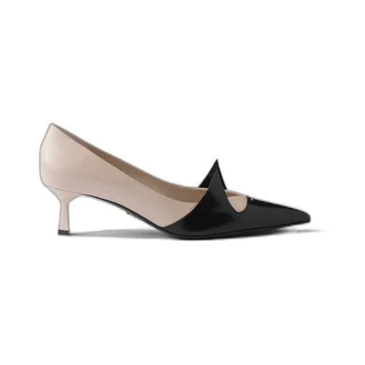 Two-Tone Brushed Leather Pumps
