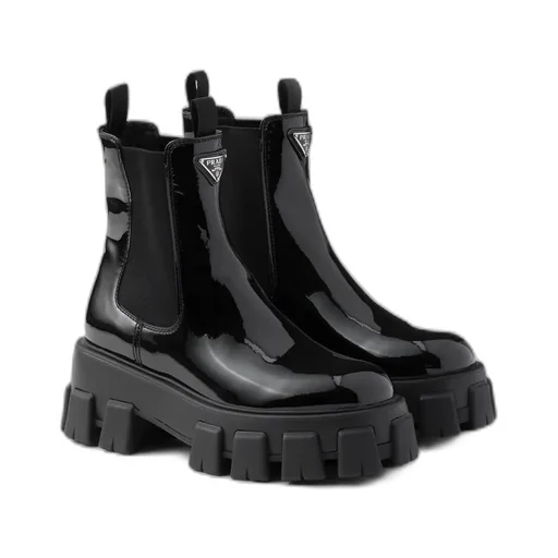 Monolith Patent Leather Booties