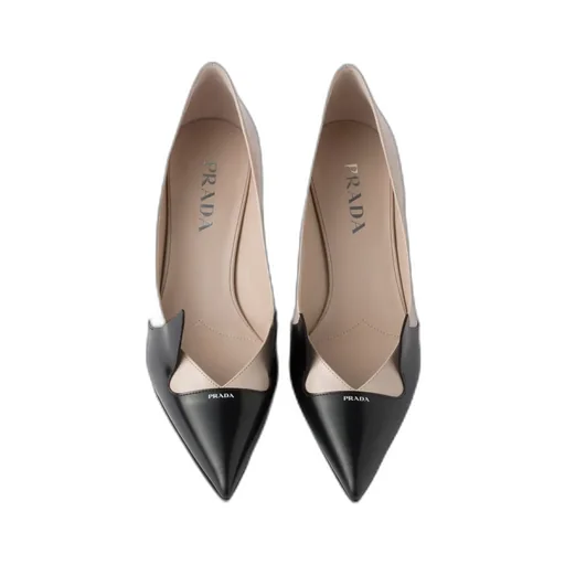 Two-Tone Brushed Leather Pumps
