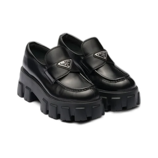 Brushed Leather Monolith Loafers