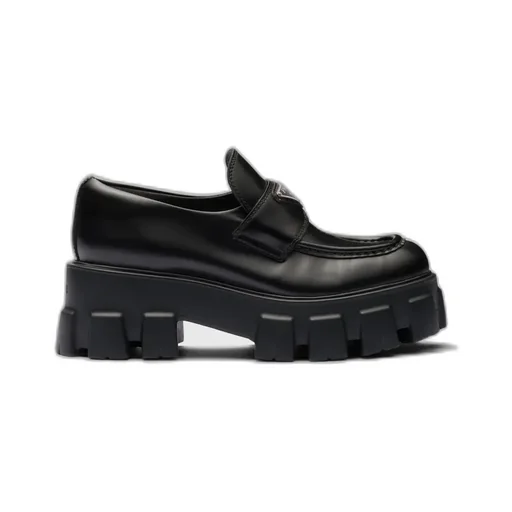 Brushed Leather Monolith Loafers