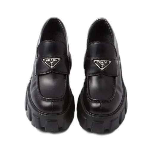 Brushed Leather Monolith Loafers