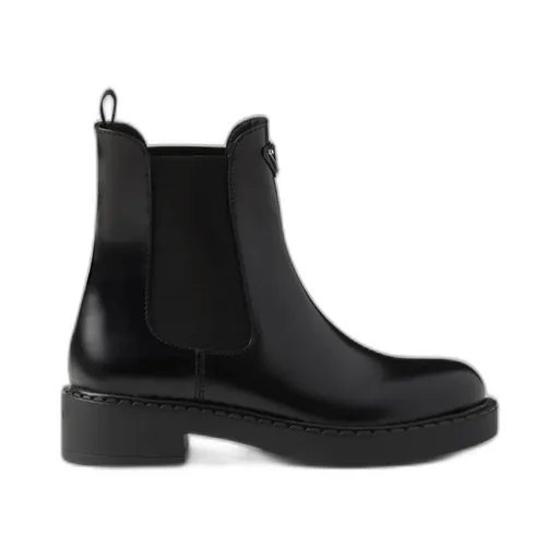Brushed Leather Chelsea Booties