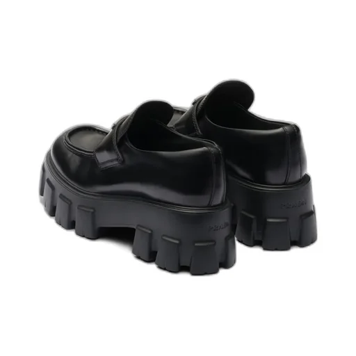 Brushed Leather Monolith Loafers