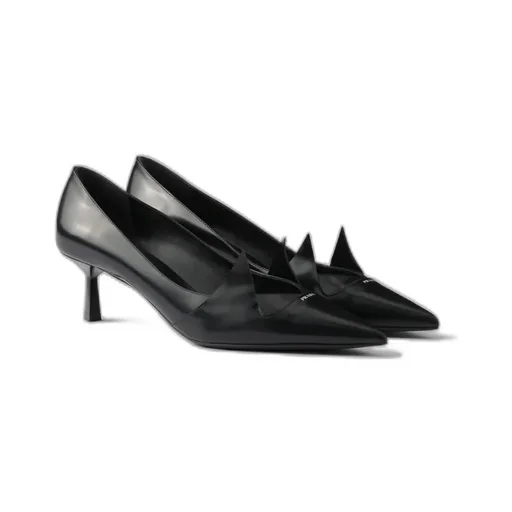 Two-Tone Brushed Leather Pumps