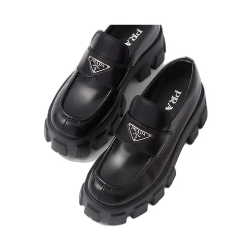 Brushed Leather Monolith Loafers