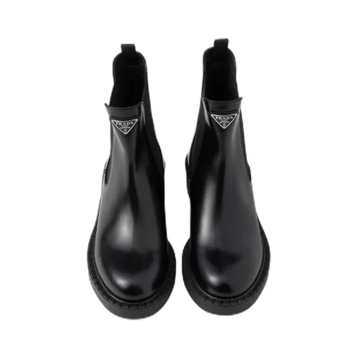Brushed Leather Chelsea Booties