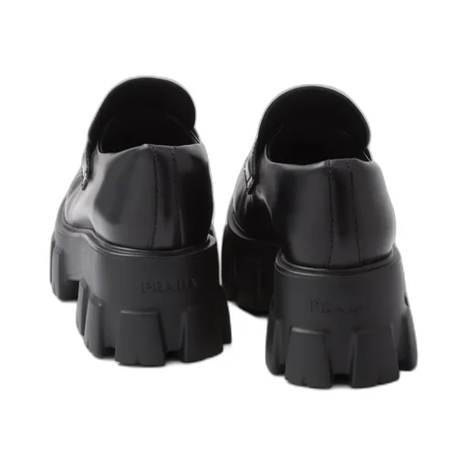 Brushed Leather Monolith Loafers