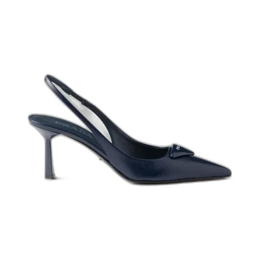 Saffiano Patent Leather Slingback Pumps