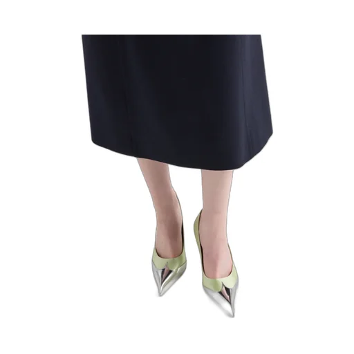 Satin And Metallic Leather Pumps