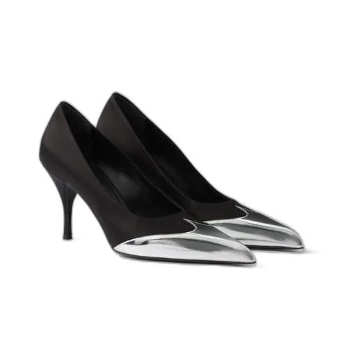 Satin And Metallic Leather Pumps