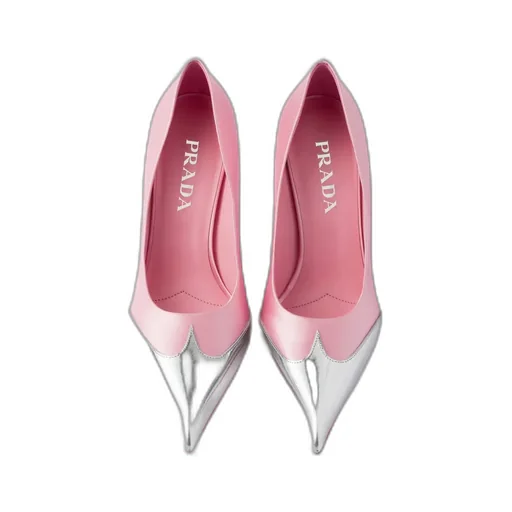 Satin And Metallic Leather Pumps