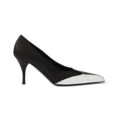 Satin And Metallic Leather Pumps