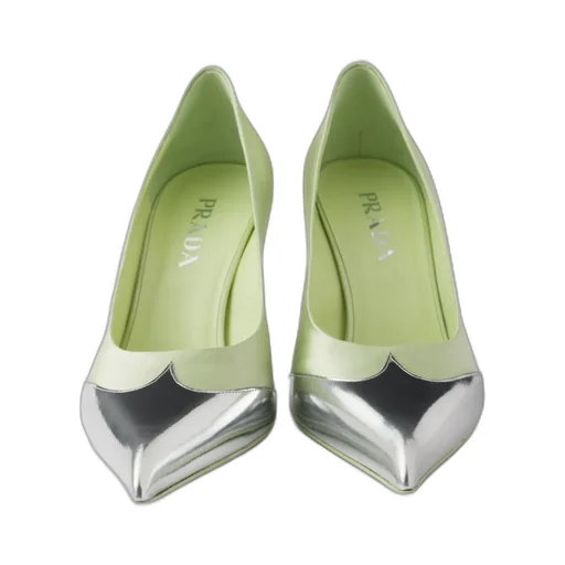 Satin And Metallic Leather Pumps