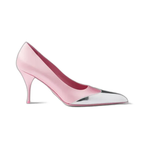 Satin And Metallic Leather Pumps