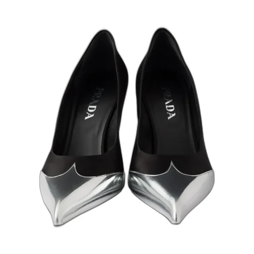 Satin And Metallic Leather Pumps