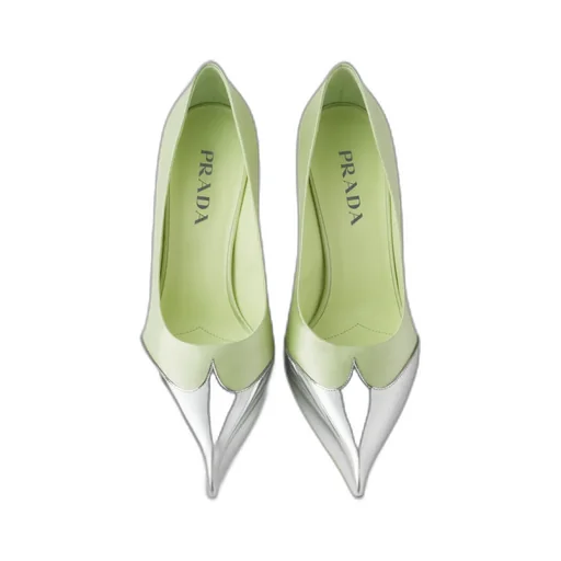 Satin And Metallic Leather Pumps
