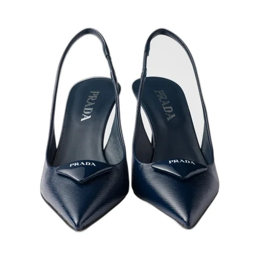 Saffiano Patent Leather Slingback Pumps