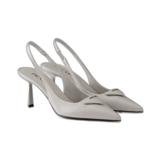 Brushed Leather Slingback Pumps