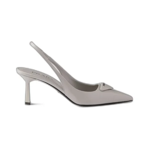 Brushed Leather Slingback Pumps