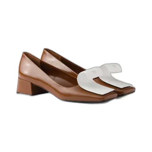 Two-Tone Brushed Leather Pumps
