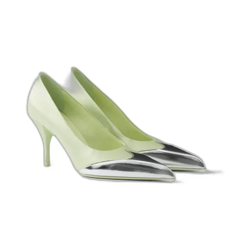 Satin And Metallic Leather Pumps