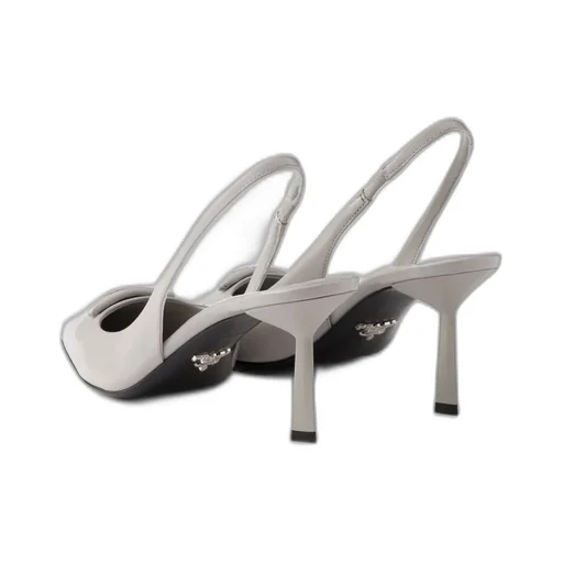 Brushed Leather Slingback Pumps