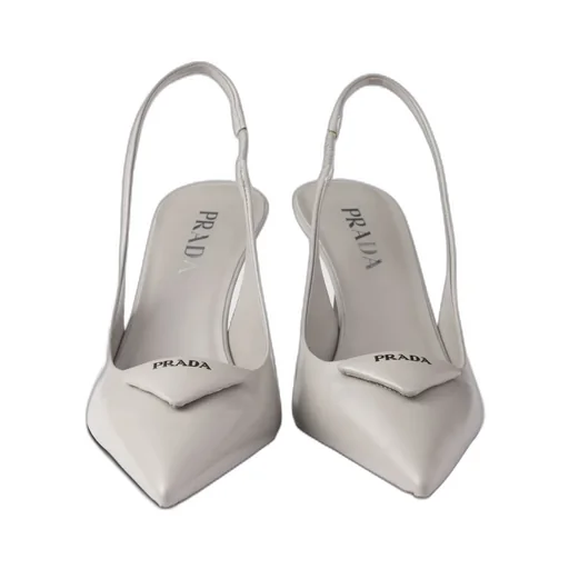 Brushed Leather Slingback Pumps