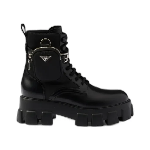 Monolith Leather And Re-Nylon Boots With Pouch