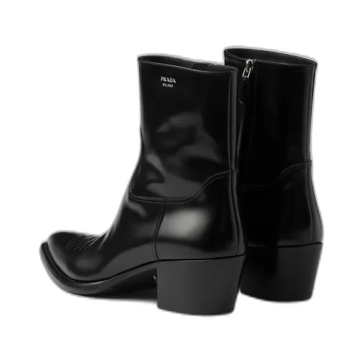 Brushed Leather Booties