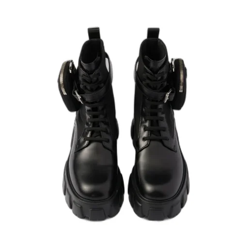 Monolith Leather And Re-Nylon Boots With Pouch