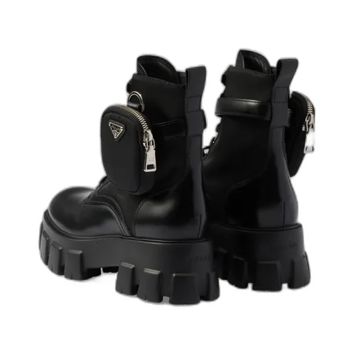 Monolith Leather And Re-Nylon Boots With Pouch