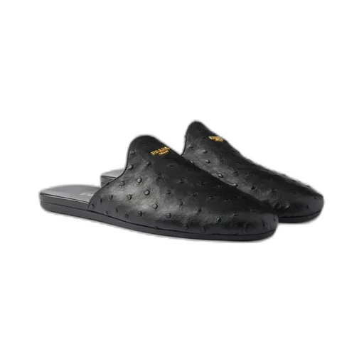 Ostrich Leather Mules