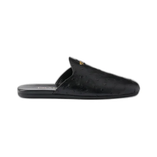 Ostrich Leather Mules
