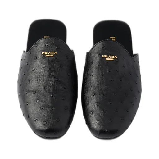 Ostrich Leather Mules