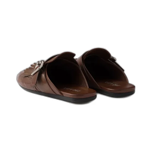 Shuffle Fringed Leather Mules