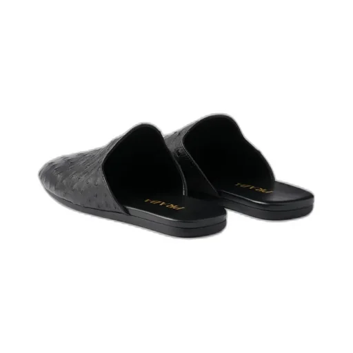 Ostrich Leather Mules